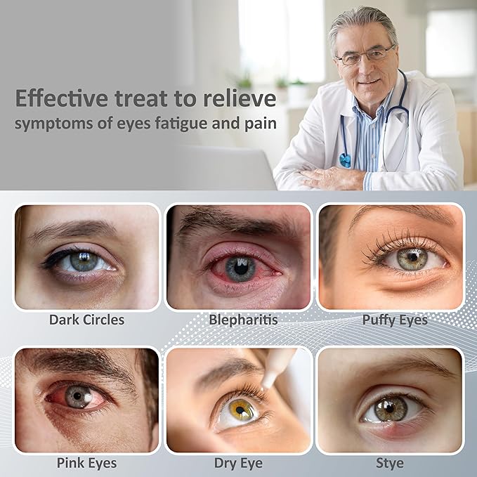 Heated Eye Mask for Dry Eyes, ingeware Eyes Heating Pad with Temperature Timer Control Warm Eyes Compress (Dark Grey)