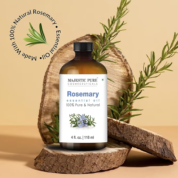 Majestic Pure Rosemary Essential Oil - 100% Pure & Premium Rosemary Oil for Hair Growth, Skin, Face, Aromatherapy & Diffuser - 4 fl oz