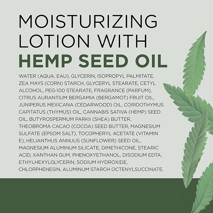 Dr Teal's Body Lotion, Cannabis Sativa Hemp Seed Oil & Essential Oils, 18 oz (Pack of 3)
