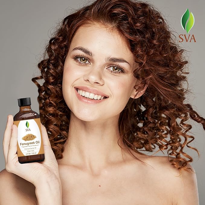 SVA Fenugreek Oil 4oz (118ml) Premium Carrier Oil with Dropper for Hair Care, Hair Oiling, Scalp Massage & Skin Care