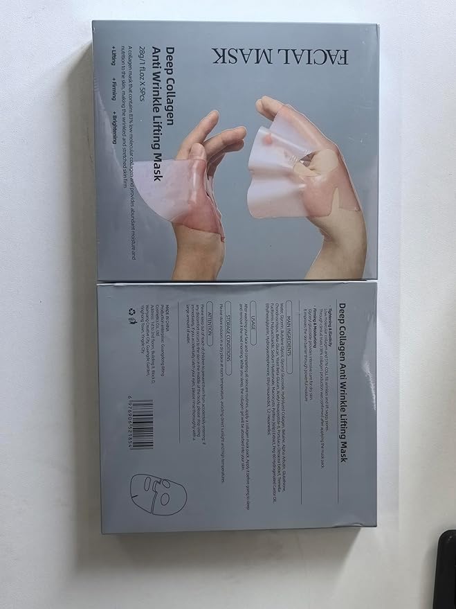 5 Packs Korean Overnight Collagen Face Mask: Glass Skin Face Mask for Deep Moisturizing, Firming, Glowing – Low Molecular Bio Collagen Sleeping Sheet Mask for Glass Glow