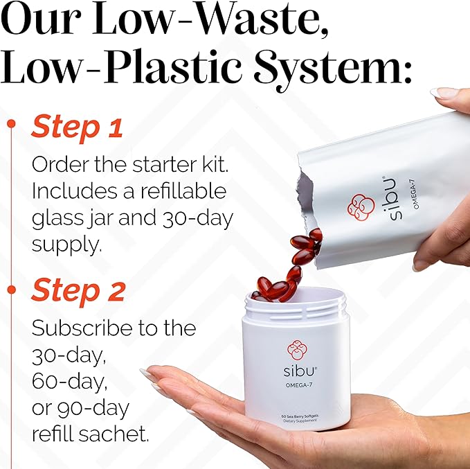 sibu Omega-7 Softgels, Premium Organic Himalayan Sea Buckthorn Oil (180ct, 90 Day Supply) – Supplement for Healthy Skin, Hair, Nails and Dryness