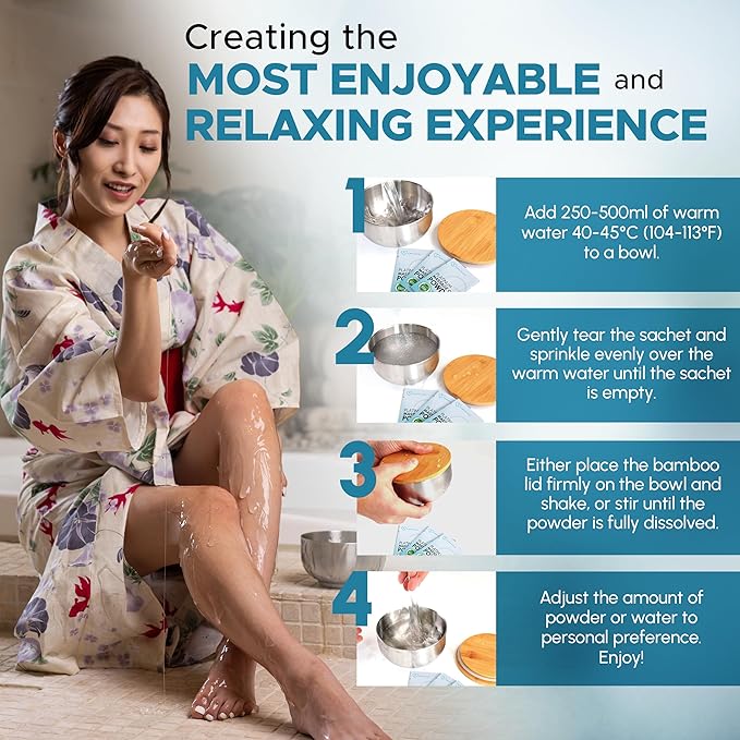 Premium Massage Gel Powder | 5g Travel Sachet Makes 500ml/ 16.9 fl oz | Made in Japan Paraben & Glycerine Free