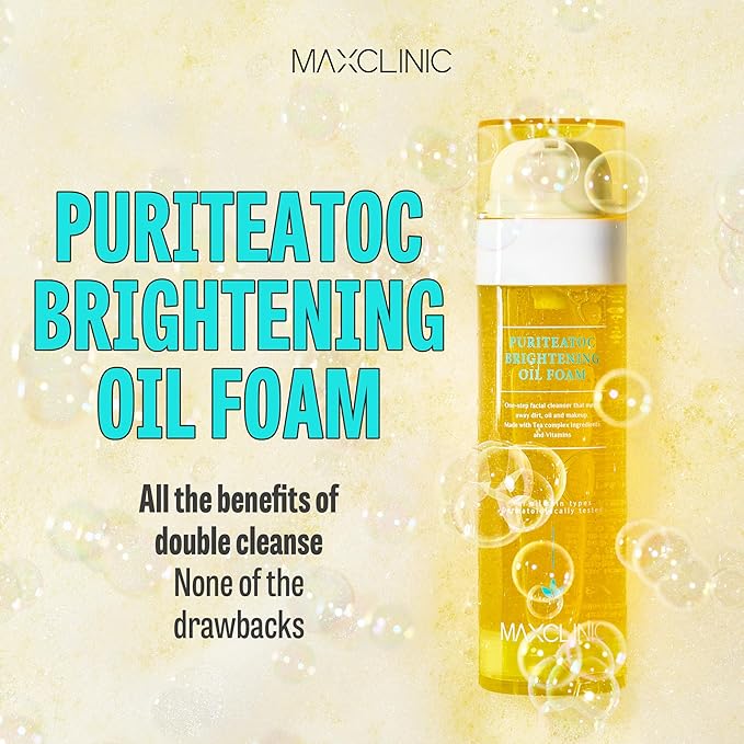 [K-Beauty] PuriteaToc Oil to Foam - All-in-One Korean Face Wash Oil Based Foaming Facial Cleanser - Deeply Hydrating & Moisturizing Makeup Deep Cleansing Oil for Dull Skin (3.88 fl oz)
