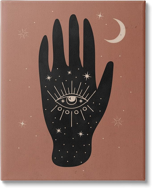 Stupell Industries Celestial Bohemian Chic Hand With Enlightened Eye Tattoo, Design by Nina Blue