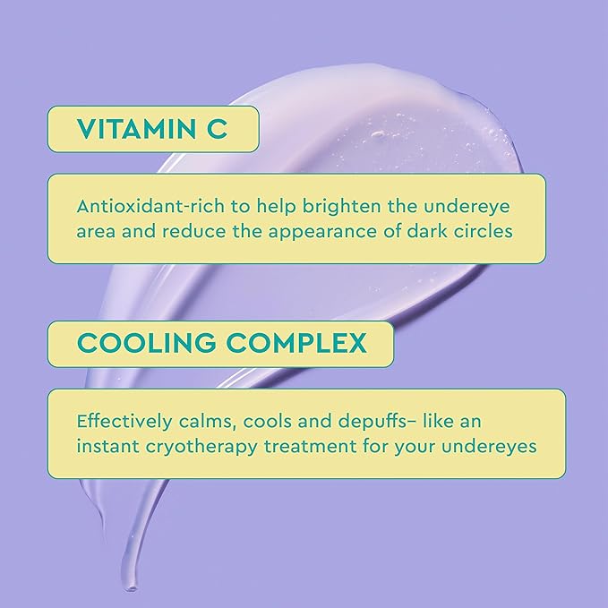 BYOMA De-Puff + Brighten Eye Gel - Lightweight Gel Eye Cream for Dark Circles, Puffiness & Wrinkles - Under Eye Cream With Hyaluronic Acid & Vitamin C - Barrier Repair Skincare - 0.68 fl. oz