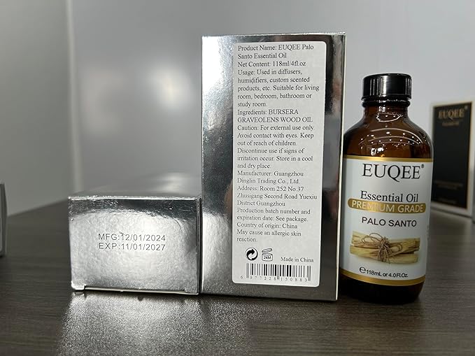 Palo Santo Essential Oil 118mL Pure Palo Santo Oil Premium Essential Oil with Glass Dropper for Diffuser, Soap Candle Making - 4Fl. Oz