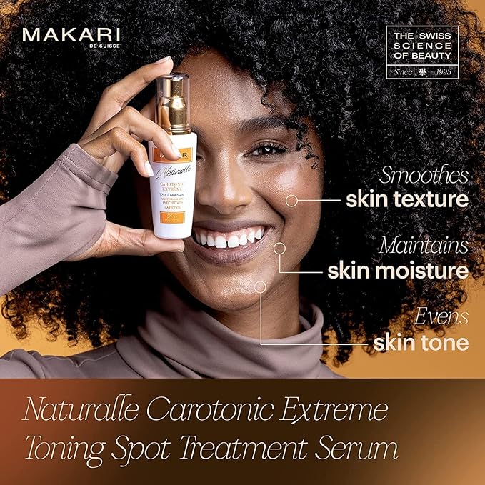 MAKARI Naturalle Carotonic Extreme Brightening 3-Piece Set - Glycerin Oil, Brightening Serum, and Glow Renewing Face Cream SPF15 | Fades Scars & Marks | For Oily & Sensitive Skin | Hydrates & Brighten