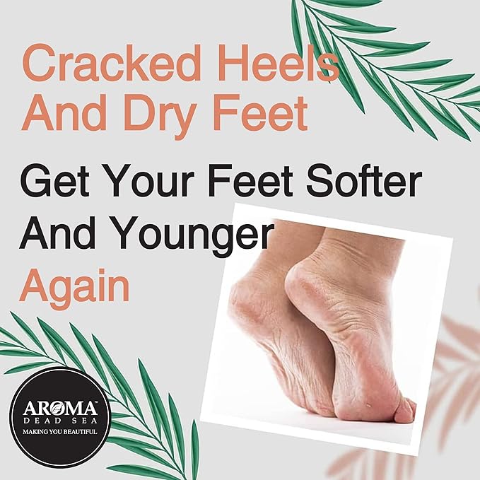 AROMA DEAD SEA Shea Butter Foot And Nail Cream Nourishing And Repair Damaged Skin. Enriched With Tea Tree Oil, Vitamin E And Wheat Germ Oil. Improves Skin Elasticity. (3.5 Fl.oz) (Pack Of 1)