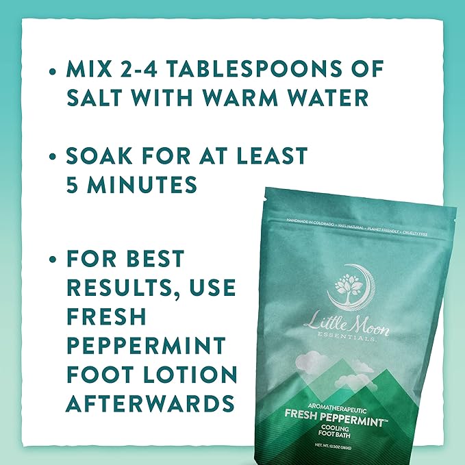 Little Moon Essentials Cooling Foot Bath Salt, Fresh Peppermint, 13.5 oz.