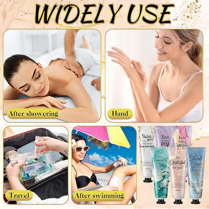 12pcs Mini Body Lotion Bulk Employee Appreciation Gifts in Bulk Mother's Day Travel Size Body Lotion Thank You Inspirational Gifts for Coworker Employees Team Women Moisturizing Staff