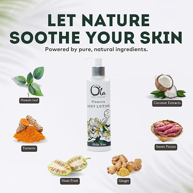 Ola Tropical Apothecary Plumeria Body Lotion with Pure Tropical Oils and Plant Extracts - 8 fl oz
