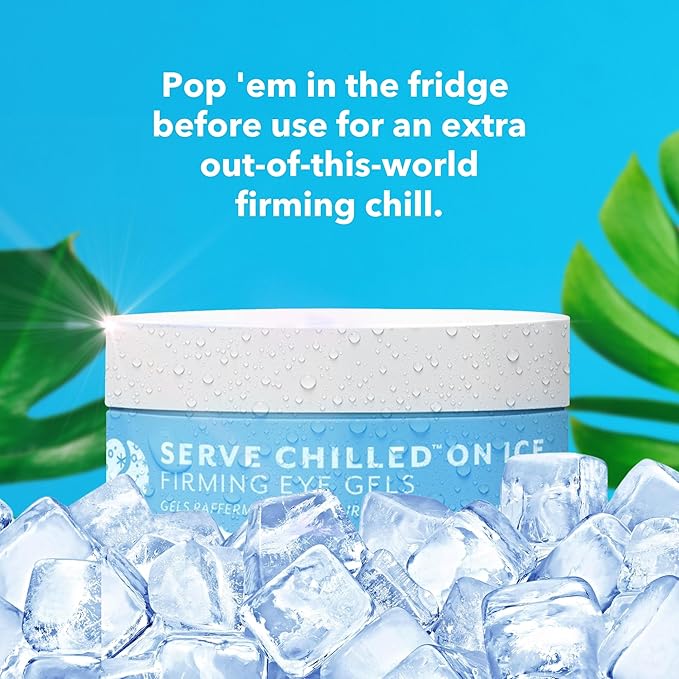 Patchology Iced Cooling Under Eye Mask Patches with Peptides, Cloudberry Oil and Bakuchiol. Cool eye gels to firm skin and soothe, reduce fine lines and under eye bags - by Patchology - 15 Pair Jar