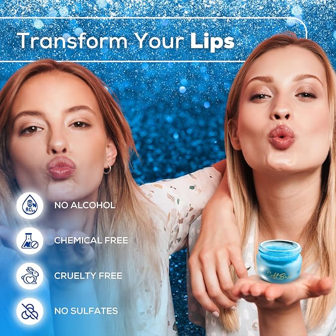 SoftBeso by AlignerOff Sugar Lip Scrub – Blueberry Lip Exfoliator & Moisturizer for Dry, Chapped Lips – Hydrating Sugar Scrub for Smooth Lips – For Men & Women – Ideal Mother’s Day Gift