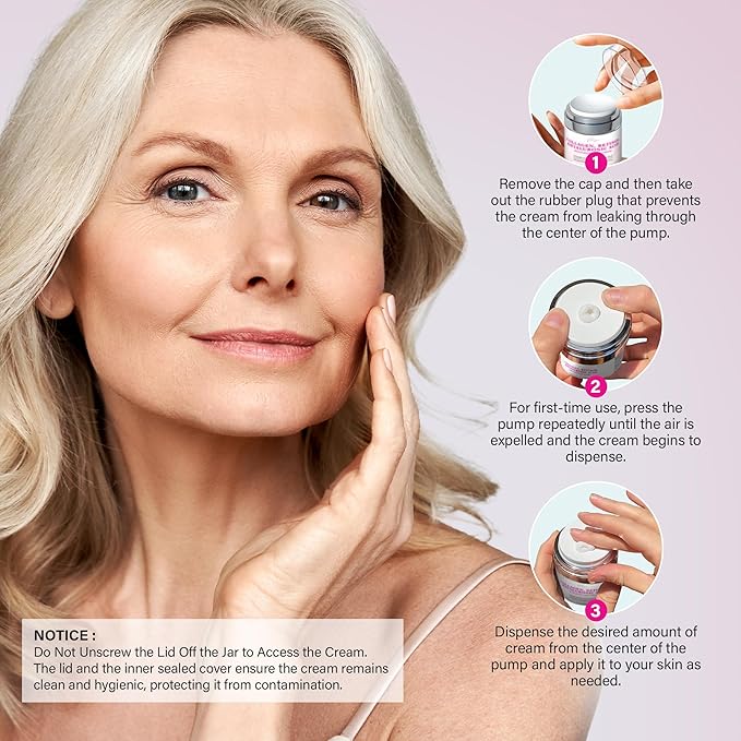 Face Moisturizer for Women Anti Aging: Wrinkle Cream with Retinol Collagen and Hyaluronic Acid for Mature and Aging Skin – Facial Moisturizer for Older Women Over 50 and 60 1.7 fl. oz.