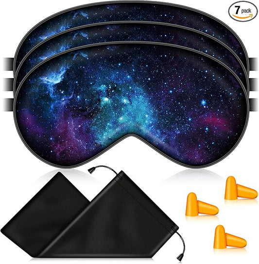 BVYA 3 PCS A Set, Silk Sleep Mask, Eyes Mask, Mulberry Silk Soft Adjustable Strap Eye Cover (I Series)