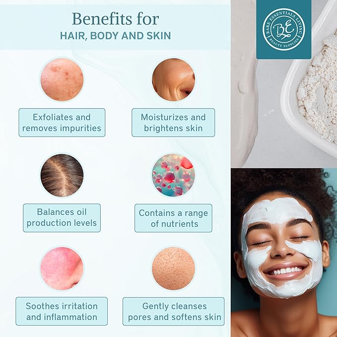 Bare Essentials Living - White Kaolin Clay Powder (5 lb) 100% Natural White Powdered Clay for Seed Bombs, White Clay Mask, DIY Spa, Soap, Bath Bomb, Deodorant, Can be Used as Kaolin Clay for Gardening