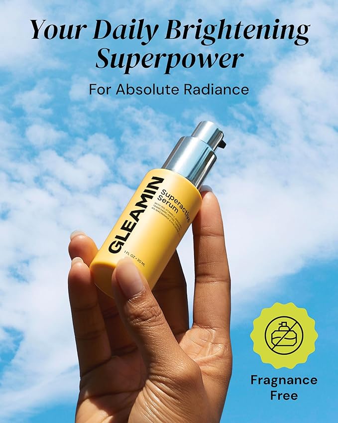 Gleamin Superactive Vitamin C Serum – 15% Vitamin C, 3% Tranexamic Acid, 4% Niacinamide & Bakuchiol – Reduces Discoloration, Uneven Tone, Brightens Skin & Smooths Texture – Fragrance-Free, 1 fl oz