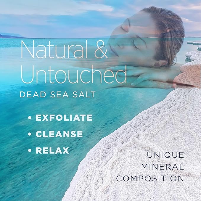 Minera Dead Sea Salt, 100% Pure & Natural, 10 lbs. Fine Grain (0-1.7 mm) Bulk Bag, Easily Dissolving Dead Sea Salts for Soaking & Bathing, Skin Nourishing Fine Sea Salt, Unscented