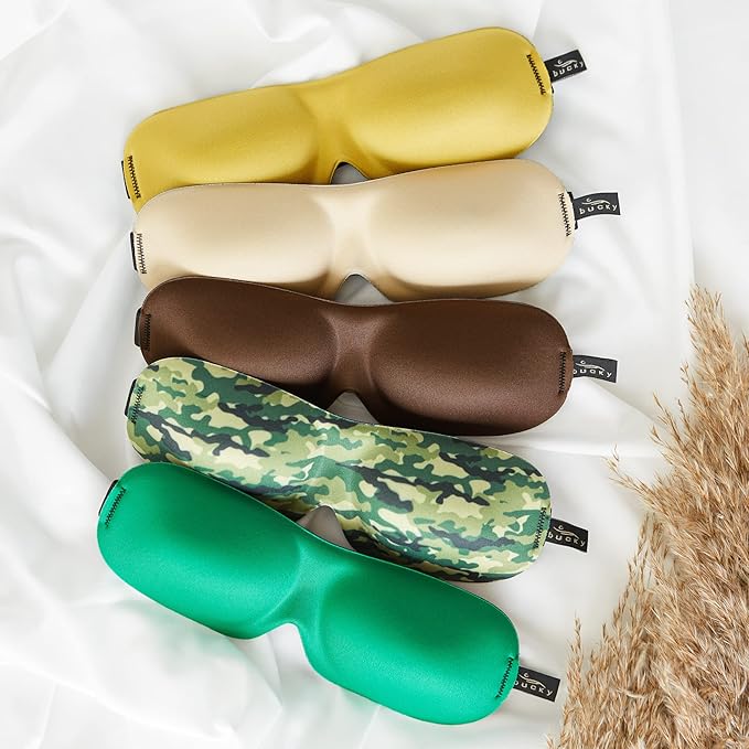 Bucky 40 Blinks No Pressure Printed Eye Mask for Travel & Sleep, Camo, One Size