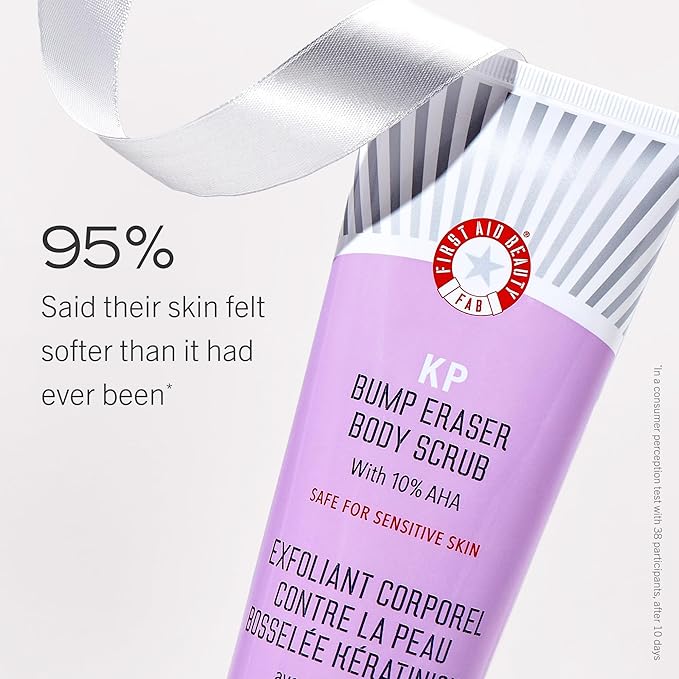 First Aid Beauty - Hydrated Glow Kit: KP Bump Eraser Body Scrub, 4 oz, Facial Radiance Pads, 28 Pads, Pure Skin Face Cleanser, 2 oz, & Ultra Repair Cream, 6oz, Hydration and Exfoliation Treatment, 4ct