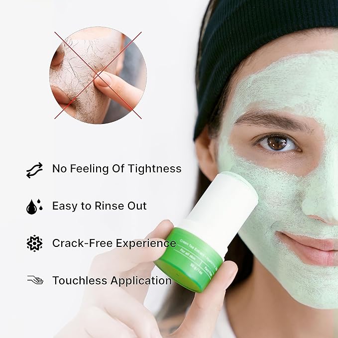 Green Tea Mask Stick - Pore Cleaner Green Stick - Prevents Blackheads - Moisturizing Clay Deep Cleanse - Facial Masks Women Skin Care - 2 Pack