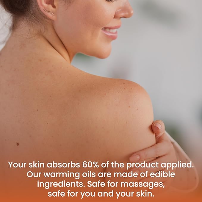 Dude's Love Organic Pumpkin Spice Flavored Warming Massage Oil - Smooth Glide, Non-Greasy | Nourish & Moisturize Skin | Aromatherapy Vegan - 3.38 Fl Oz