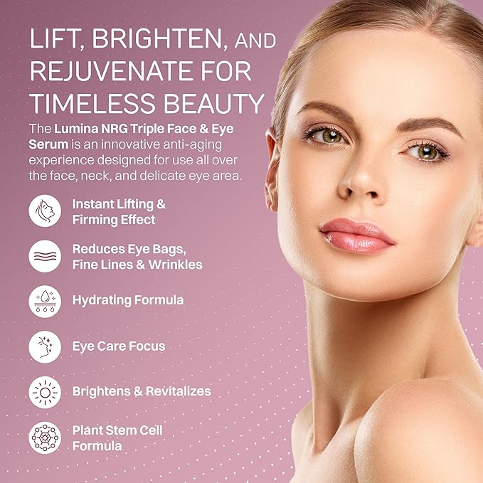 Triple Face & Caffeine Eye Serum - Firming & Smoothing with Vitamin C & Coffee Arabica - Lift & Minimize Fine Lines & Wrinkles for Radiant Skin