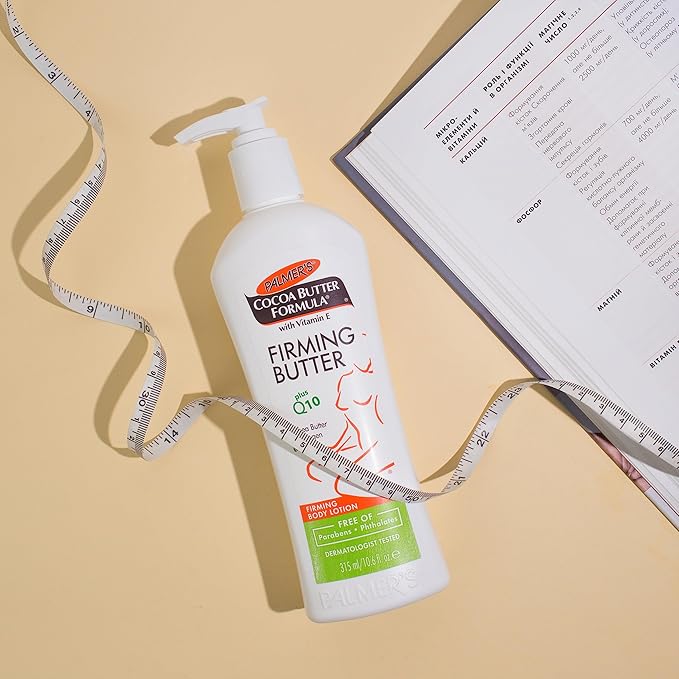 Palmer's Cocoa Butter Formula with Vitamin E + Q10 Firming Butter Body Lotion, Postpartum Essentials Skin Care, Shea Butter, Collagen and Elastin, 10.6 Fl Oz