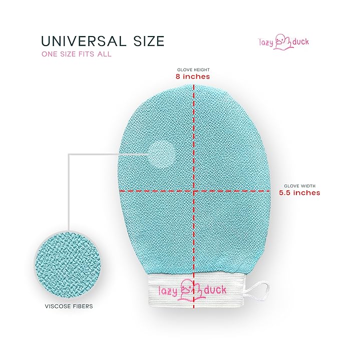 Lazy Duck Exfoliating Mitt - Deep Cleanse Dead Skin and Keratosis - Glowing Skin Spa Treatment At Home