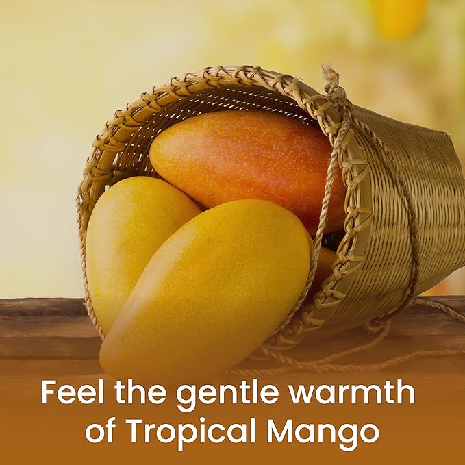 Dude's Love - Organic - Flavored Warming Body Massage Oil - Tropical Mango | No Stain - Non-Sticky | Nourish & Moisturize Skin | Aromatherapy Vegan Oil - 3.38 Fl Oz