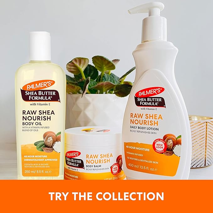 Palmer's Shea Formula Raw Shea Body Oil with Vitamin E, Deep Body Moisturizer to Soothe & Nourish Dry, Sensitive & Eczema-Prone Skin, 8.5 oz