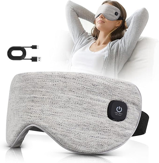 Heated Eye Mask Cordless, Warm Eye Compress for Dry Eyes Stye Blepharitis Chalazion MGD Eye Treatment, Heat Therapy to Unclog Gland, Soothe Tired and Sore Eyes (Gray)