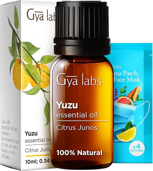 Gya Labs Yuzu Essential Oil for Diffuser - 0.34 Fl Oz - 100% Pure Natural Yuzu Oil for Skin, Hair, Aromatherapy, Candles Making & Bath Bombs Perfumes