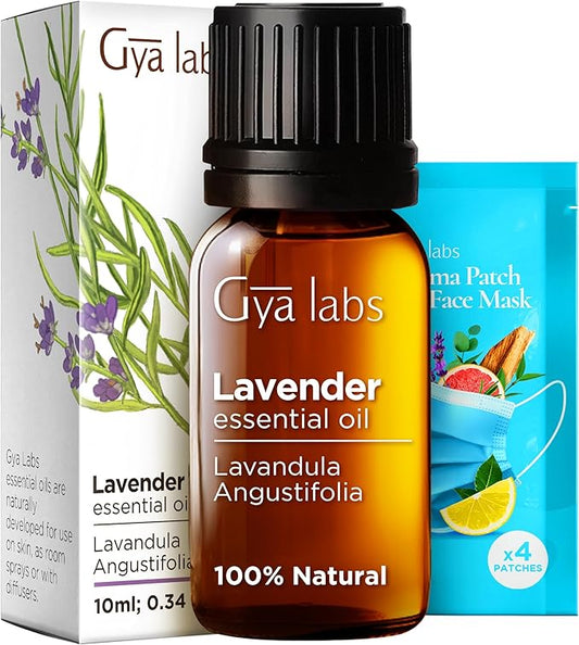 Gya Labs Lavender Essential Oil for Diffuser - 0.34 Fl Oz - 100% Pure Natural Lavender Oil for Skin, Hair, Massage, Aromatherapy & Candle Making Scent