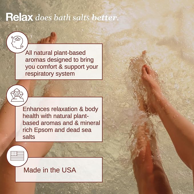 Relax Spa & Bath, Epsom & Dead Sea Salts, Aromatherapy Bath Salts for Hot Tub, Bath, or Spa, Infused with Magnesium, Mothers Day Gifts & Gifts for Mom, White Musk Vanilla Jasmine