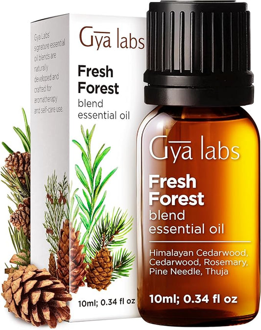 Gya Labs Fresh Forest Essential Oil Blend for Diffuser - Fresh Forest Oil for Aromatherapy, Candle & DIY - 100% Pure Natural Ingredients of Rosemary, Pine Needle, Cedarwood & Thuja(0.34 Fl Oz)
