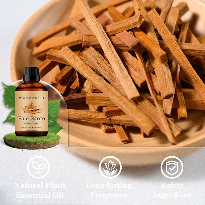 Palo Santo Essential Oils 60ML, Pure Palo Santo Essential Oil for Aromatherapy Diffuser - 2 Fl Oz