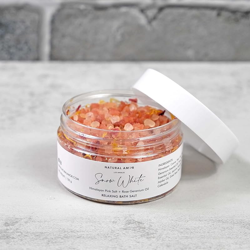 Natural Amor Rose Spa Gifts for Women,4pcs Self Care Box Including Soap Bar, Bath Bomb, Bath Salt,Thank You Gift for Women