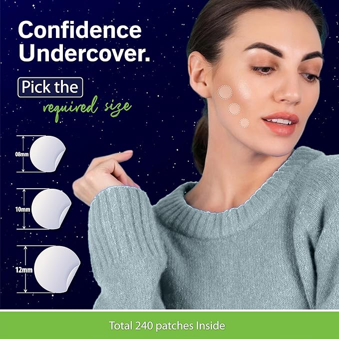 Dot Pimple Patches for Face – Hydrocolloid Acne Patches for Quick Zit Relief And Blemishes, Invisible Spot Stickers That Stay All Night, Gentle for All Skin Types, Oil-Free (40 Count)