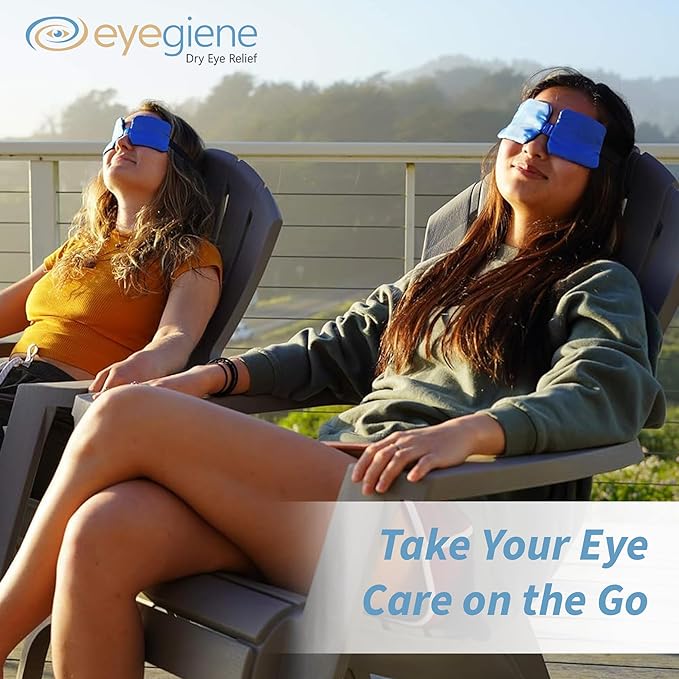 EyeGiene System - Self Heating Eye Mask – Warm Compress for Eyes, Multi-Use Heat Treatment for Dryness, Fatigue, Styes, Blepharitis, Portable Heated Mask for Dry Eyes, 10 Pair Wafers & 1 Eye Mask