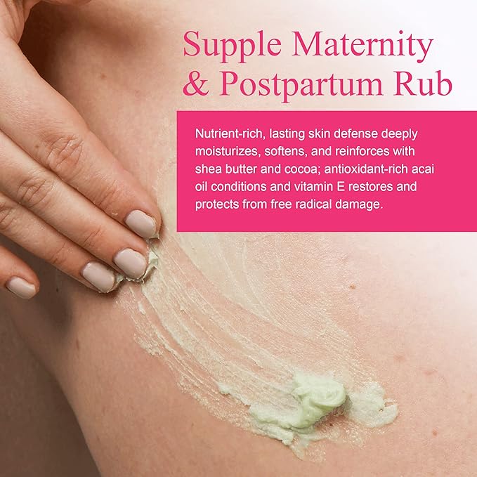 100% PURE Skin Support Stretch Mark Butter Belly Moisturizer - Nourishing Skin Defense with Vitamins & Antioxidants Natural Pregnancy Formula - Shea, Cocoa Butter, Vitamin E Cream - Vegan - 1.35oz