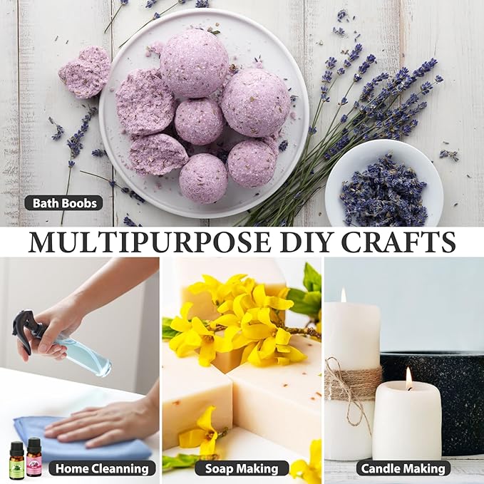 Essential Oil Set - Essential Oils - Pure Essential Oils - Perfect for Diffuser, Massage, Soap, Candle, Bath Bombs Making, 60x10ml(0.33fl.oz)