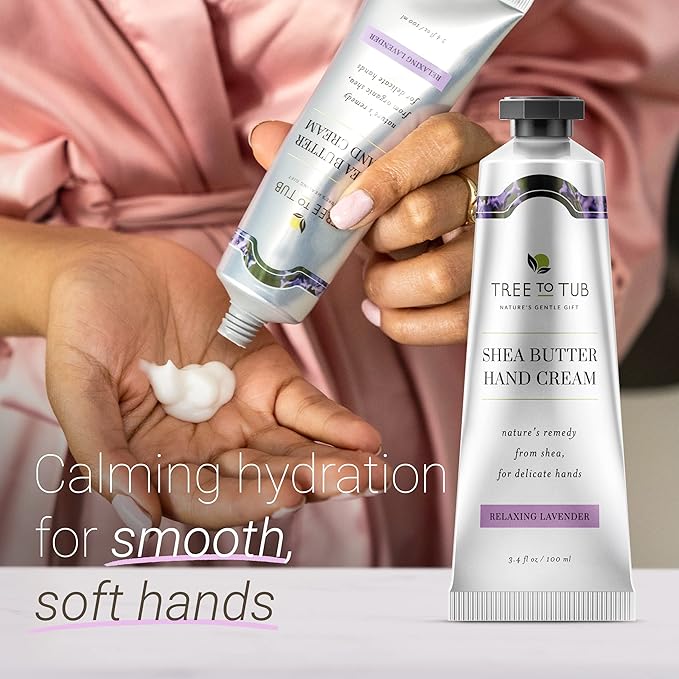 Tree to Tub Lavender Shea Butter Body Lotion for Dry Skin - Moisturizing Sensitive Skin Lotion - Shea Butter Hand Cream for Dry Cracked Hands - Moisturizing Sensitive Skin Hand