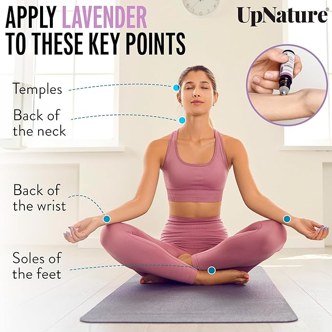 UpNature Lavender Essential Oil Pure Roll On - 100% Natural Lavender Oil for Skin