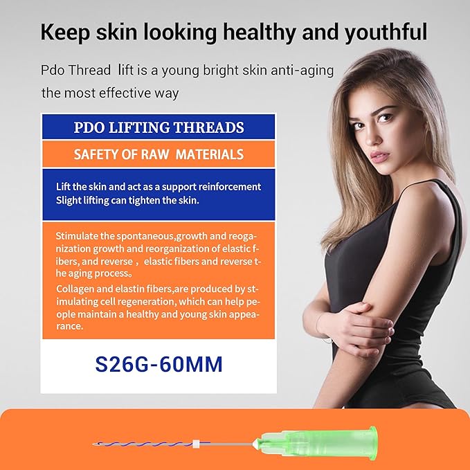 HYPOD Pdo Threads for Face Lift, Pdo Lifting Thread Whole Body Mono Screw Type, Pdo Thread Lift Mono Korea (20PCS-26G*60MM)