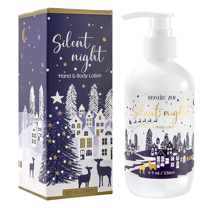 Christmas Hand & Body Lotion with Moisturizing Shea Butter for All Skin Type- Silent Night - Spruce Scent - 236 ML / 8 FL OZ