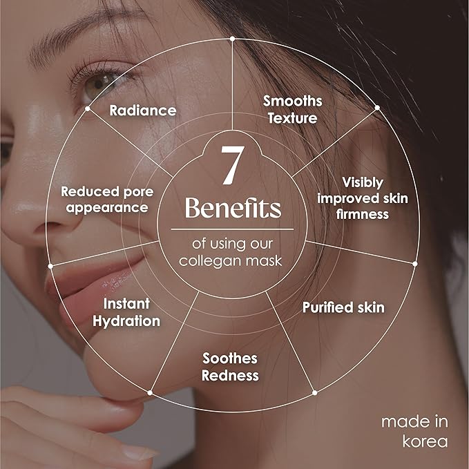 Original Derma Beauty Collagen Face Masks 36 PK Vegan Ultra Moisturizing Face Masks Skincare Sheet Masks Set for Beauty & Personal Care Korean Face Mask (Vitamin)