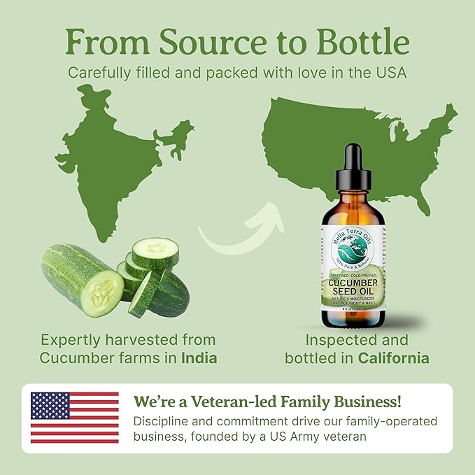 Bella Terra Oils Pure Cucumber Seed Oil for Refreshing Skin and Hair Care – 1 gallon, Vitamin E Rich