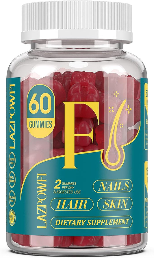 Biotin Gummies for Hair, Skin and Nails - Hair Vitamins for Men & Women, 10,000mcg Max Strength Vitamin B7 for Hair Growth and Stronger Nails,60 Counts - Cranberry Falvor-6